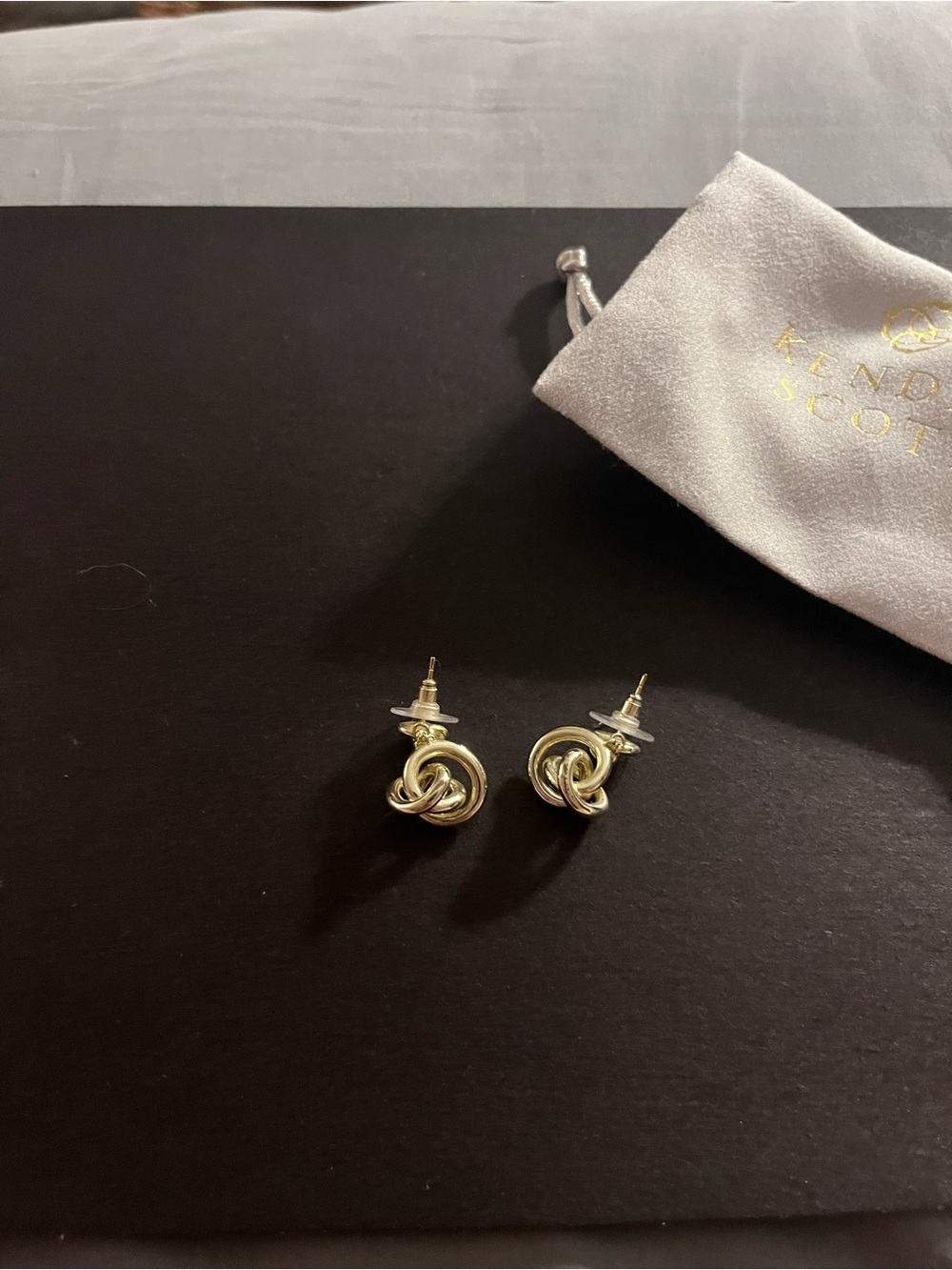 Kendra Scott Gold Interlocking Knot Drop Earrings - Women Jewelry - Picture 3 of 4